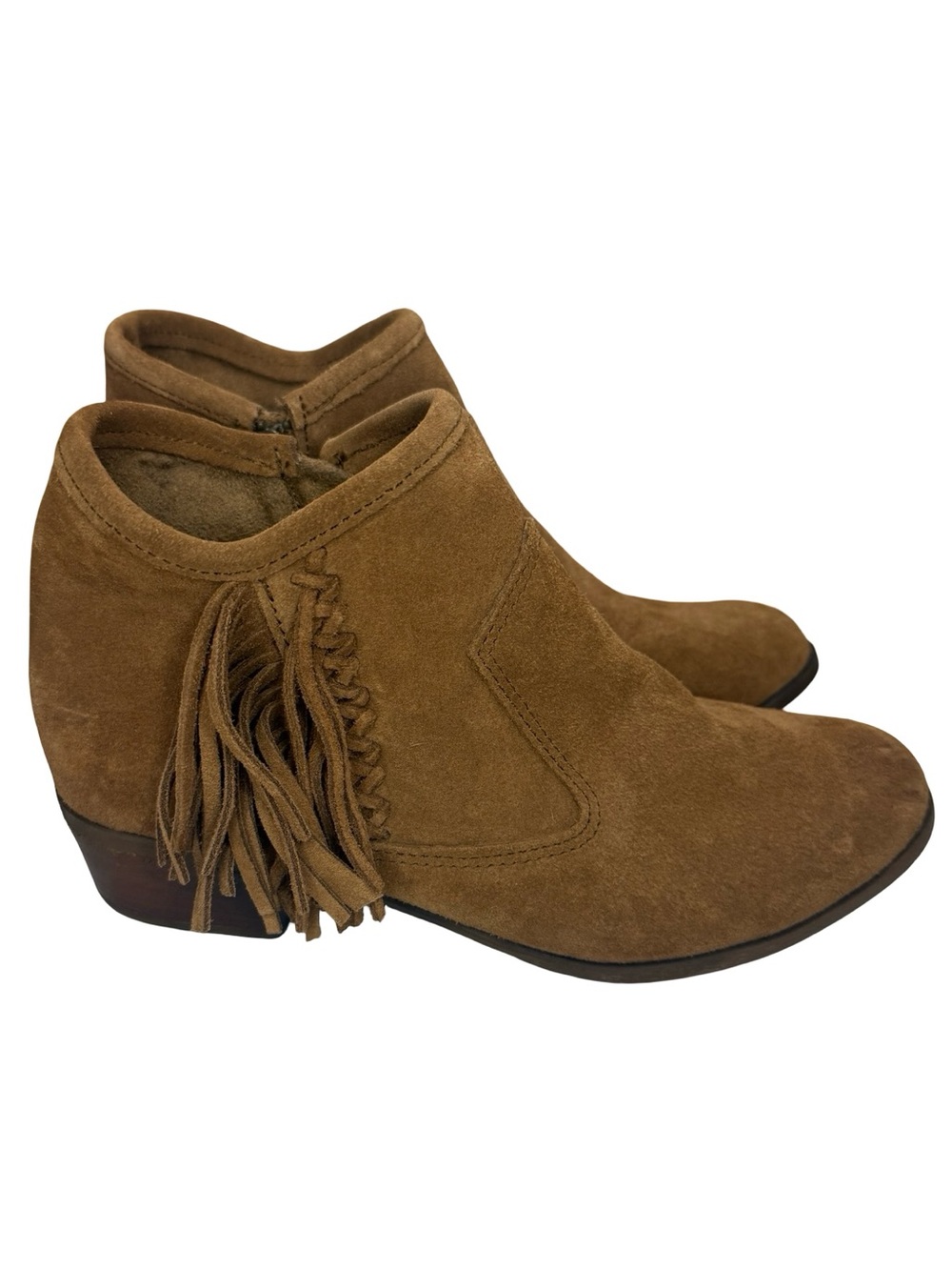 Minnetonka 1523 Blake Boot Brown Side Zipper and Fringe women’s size 8.5